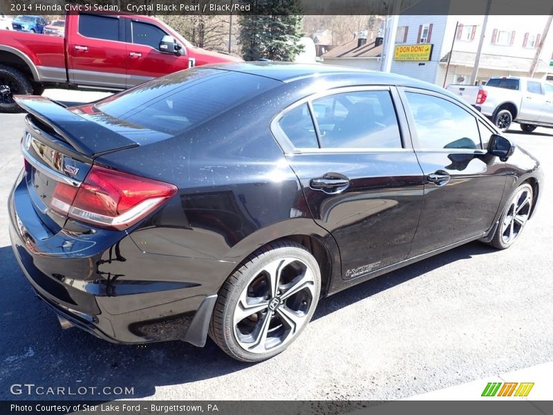 Crystal Black Pearl / Black/Red 2014 Honda Civic Si Sedan