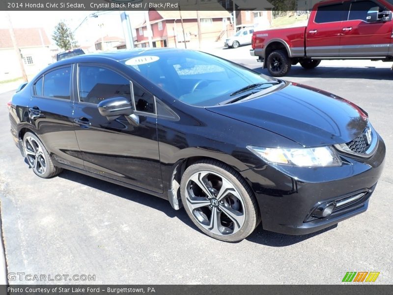 Crystal Black Pearl / Black/Red 2014 Honda Civic Si Sedan