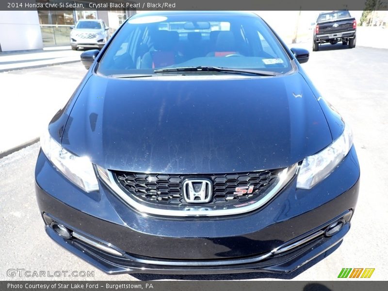 Crystal Black Pearl / Black/Red 2014 Honda Civic Si Sedan