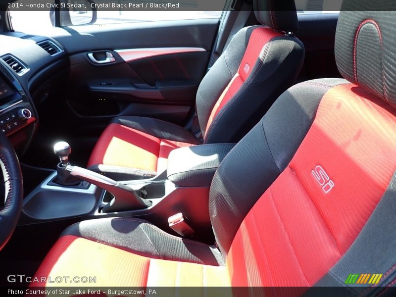 Crystal Black Pearl / Black/Red 2014 Honda Civic Si Sedan