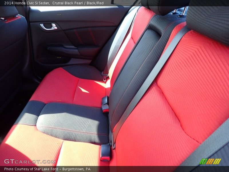 Crystal Black Pearl / Black/Red 2014 Honda Civic Si Sedan