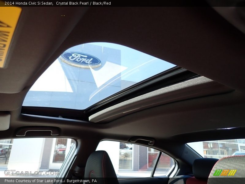 Crystal Black Pearl / Black/Red 2014 Honda Civic Si Sedan