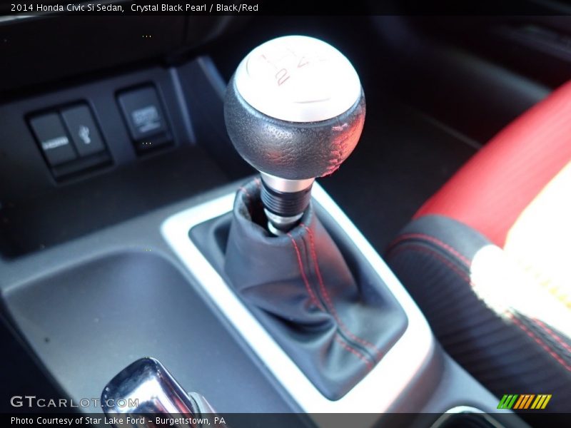 Crystal Black Pearl / Black/Red 2014 Honda Civic Si Sedan
