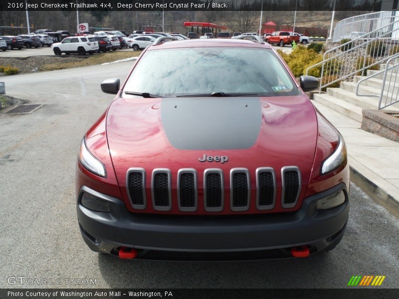 Deep Cherry Red Crystal Pearl / Black 2016 Jeep Cherokee Trailhawk 4x4