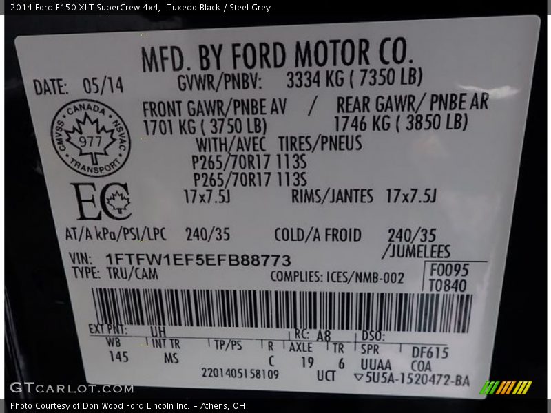 Tuxedo Black / Steel Grey 2014 Ford F150 XLT SuperCrew 4x4