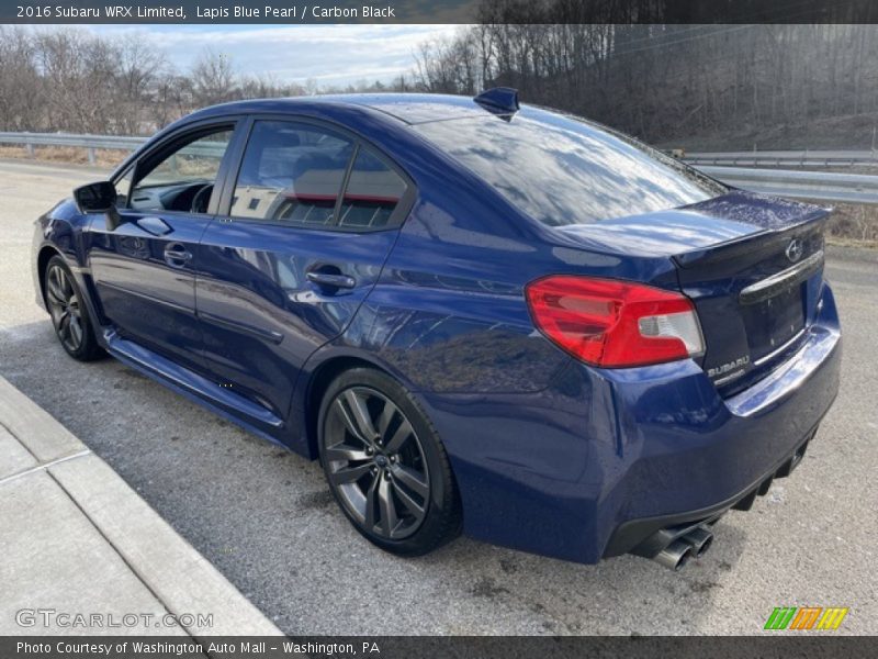 Lapis Blue Pearl / Carbon Black 2016 Subaru WRX Limited