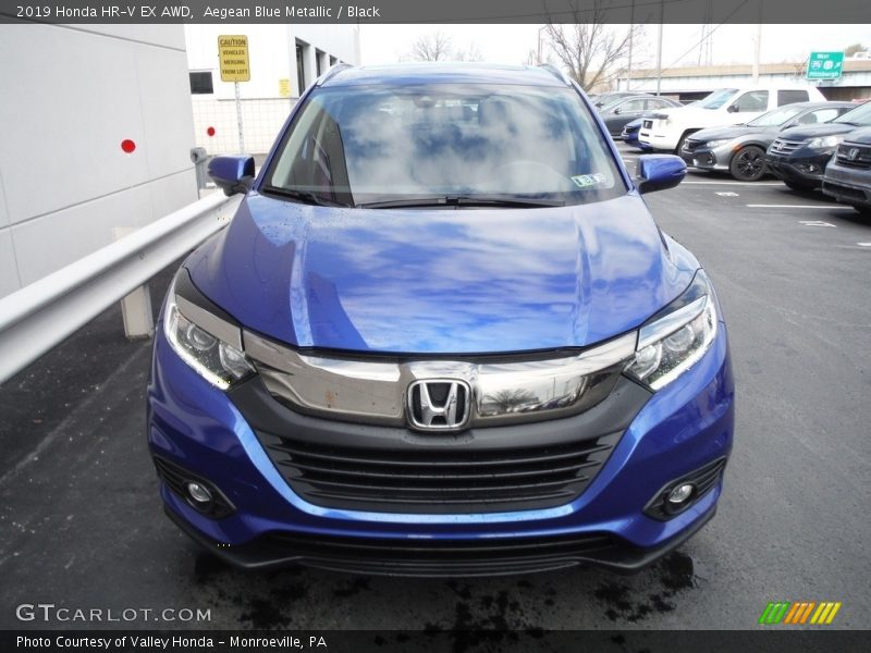 Aegean Blue Metallic / Black 2019 Honda HR-V EX AWD