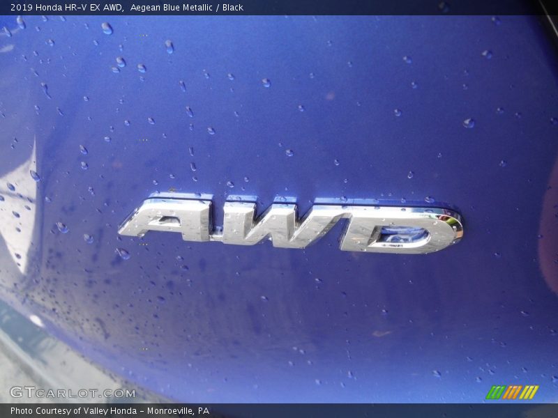 Aegean Blue Metallic / Black 2019 Honda HR-V EX AWD