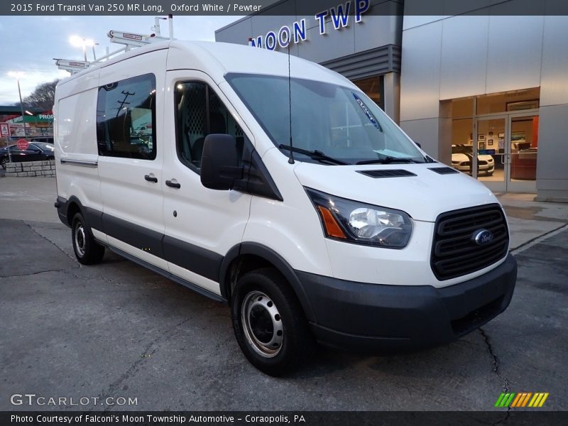 Oxford White / Pewter 2015 Ford Transit Van 250 MR Long