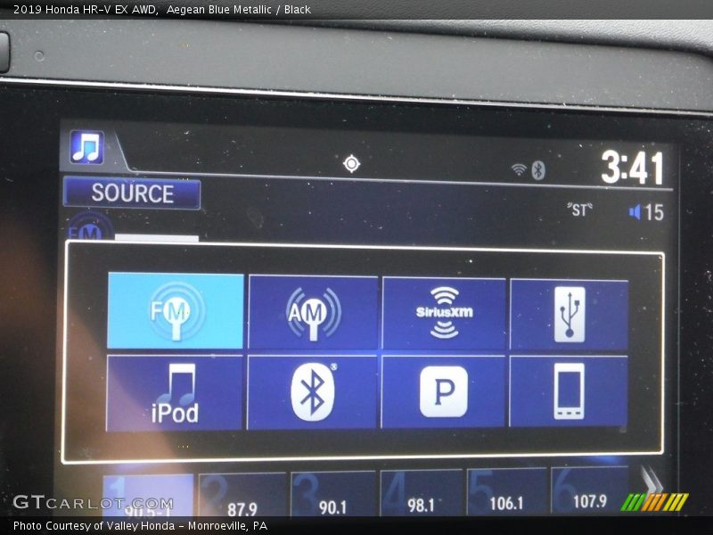 Aegean Blue Metallic / Black 2019 Honda HR-V EX AWD