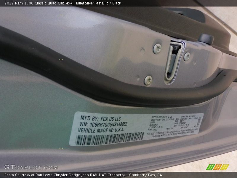 Billet Silver Metallic / Black 2022 Ram 1500 Classic Quad Cab 4x4