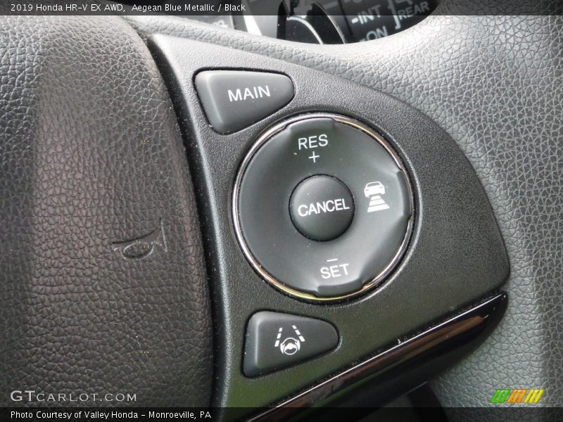 Aegean Blue Metallic / Black 2019 Honda HR-V EX AWD