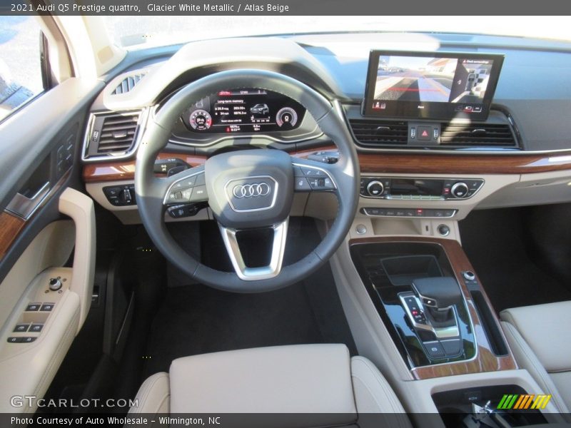 Glacier White Metallic / Atlas Beige 2021 Audi Q5 Prestige quattro