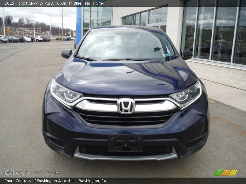 Obsidian Blue Pearl / Gray 2019 Honda CR-V LX AWD