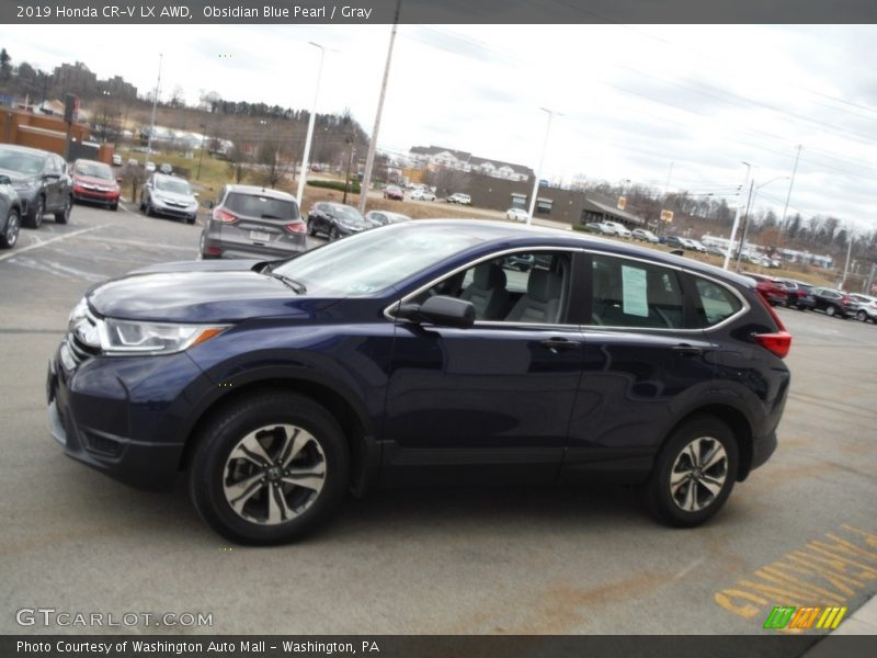 Obsidian Blue Pearl / Gray 2019 Honda CR-V LX AWD