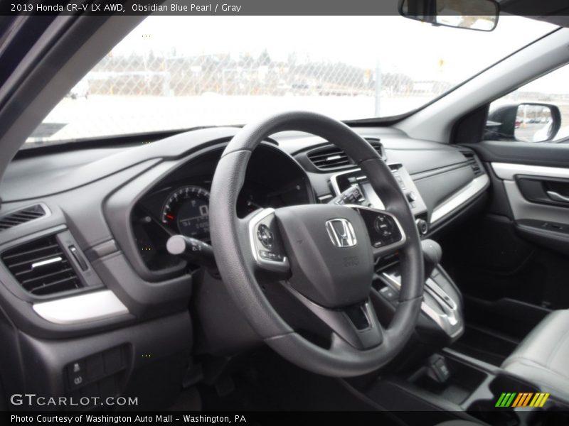 Obsidian Blue Pearl / Gray 2019 Honda CR-V LX AWD
