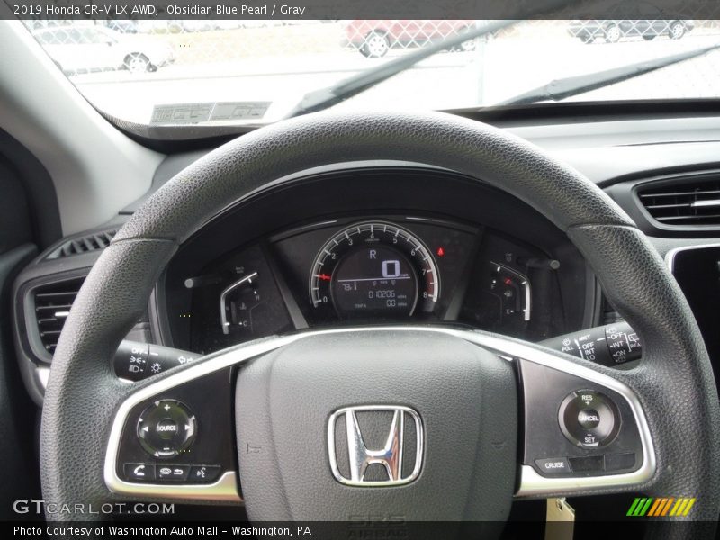 Obsidian Blue Pearl / Gray 2019 Honda CR-V LX AWD