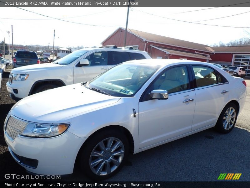 White Platinum Metallic Tri-Coat / Dark Charcoal 2012 Lincoln MKZ AWD