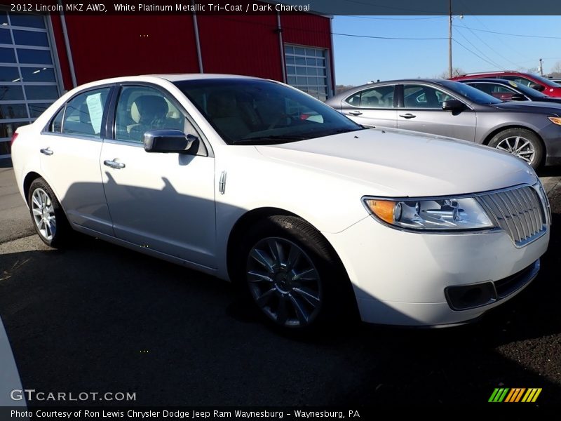 White Platinum Metallic Tri-Coat / Dark Charcoal 2012 Lincoln MKZ AWD