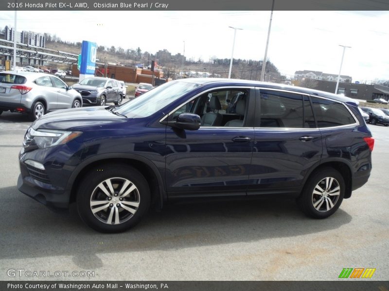 Obsidian Blue Pearl / Gray 2016 Honda Pilot EX-L AWD