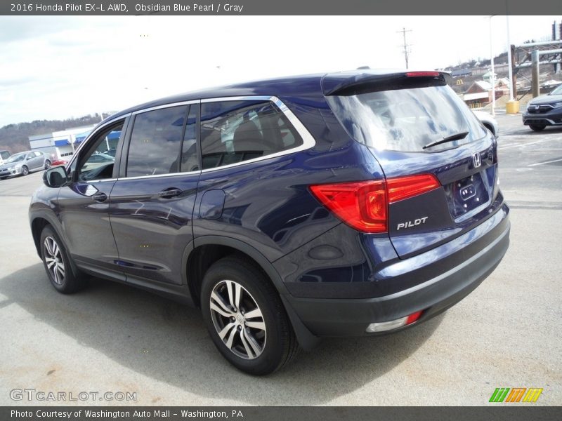 Obsidian Blue Pearl / Gray 2016 Honda Pilot EX-L AWD