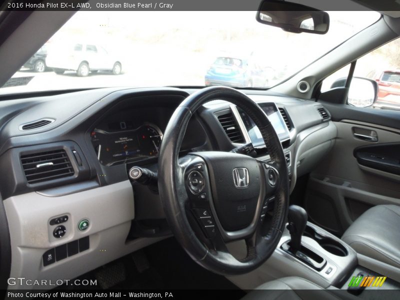 Obsidian Blue Pearl / Gray 2016 Honda Pilot EX-L AWD