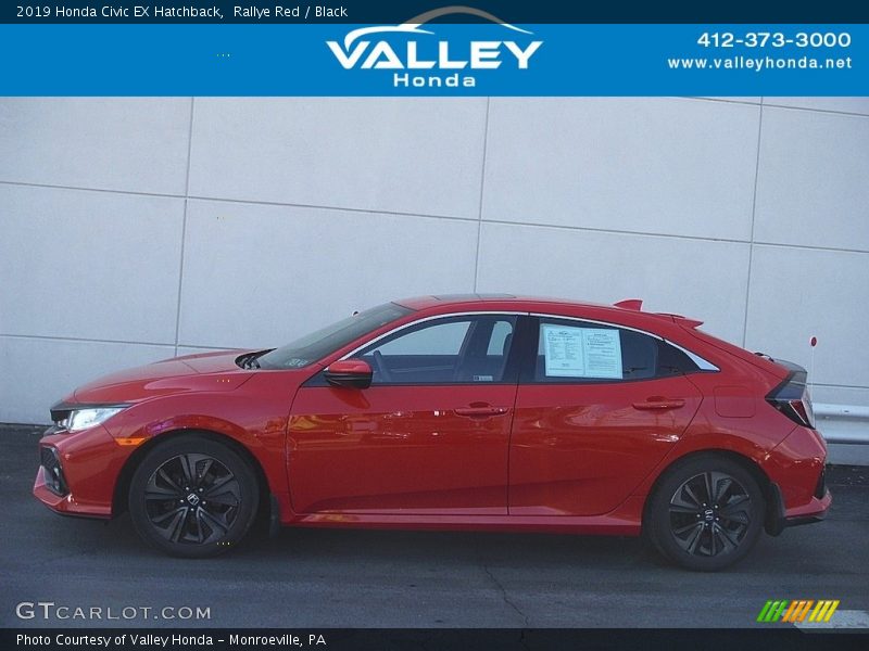 Rallye Red / Black 2019 Honda Civic EX Hatchback