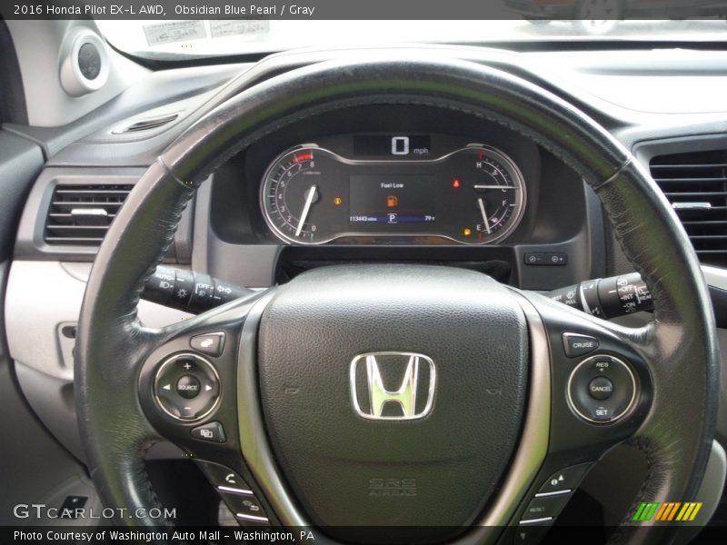 Obsidian Blue Pearl / Gray 2016 Honda Pilot EX-L AWD