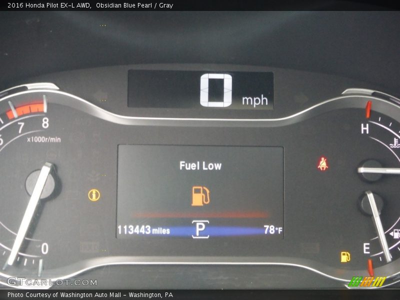 Obsidian Blue Pearl / Gray 2016 Honda Pilot EX-L AWD