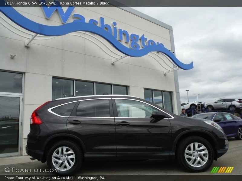 Kona Coffee Metallic / Black 2016 Honda CR-V EX-L AWD