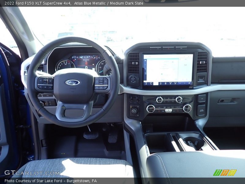 Atlas Blue Metallic / Medium Dark Slate 2022 Ford F150 XLT SuperCrew 4x4