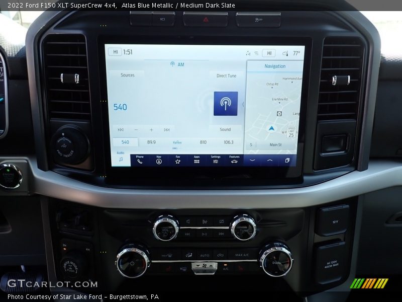 Atlas Blue Metallic / Medium Dark Slate 2022 Ford F150 XLT SuperCrew 4x4