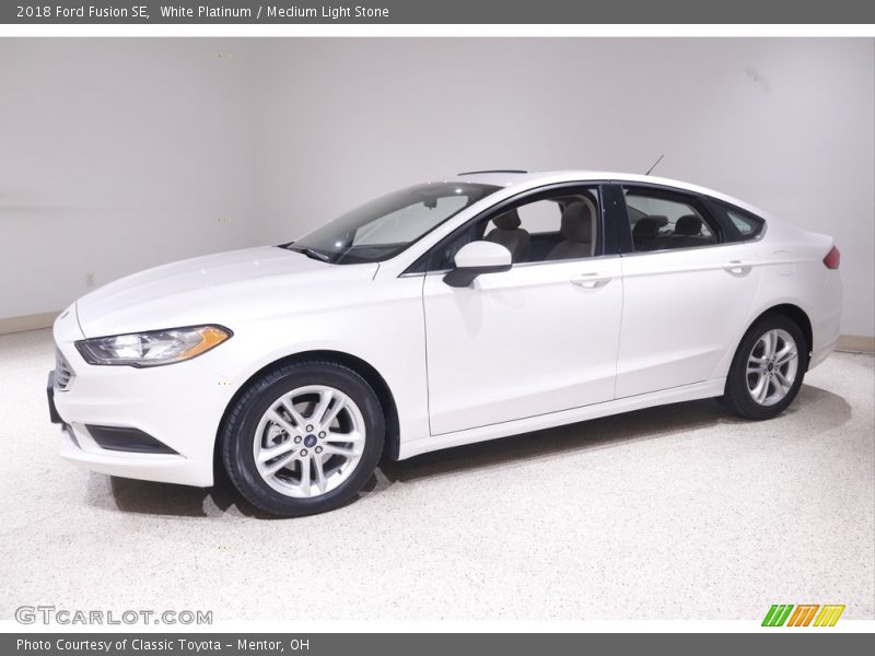 White Platinum / Medium Light Stone 2018 Ford Fusion SE