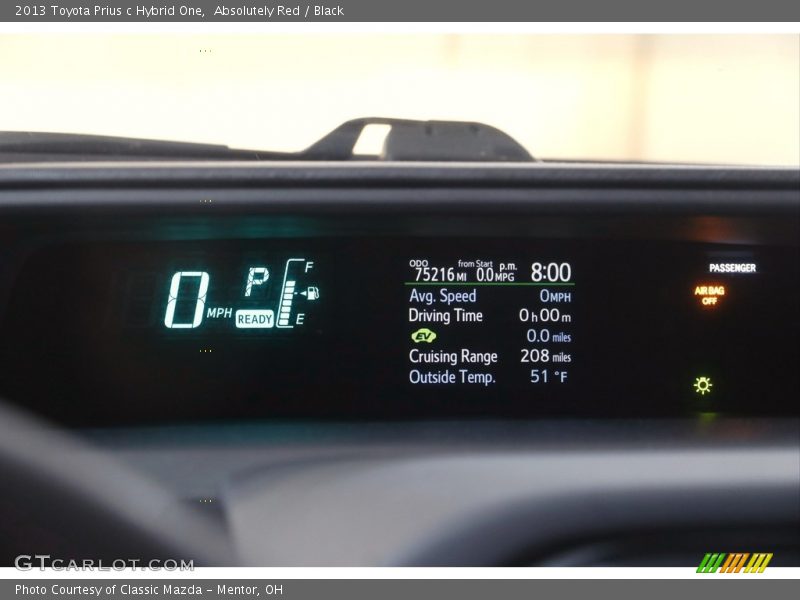 Absolutely Red / Black 2013 Toyota Prius c Hybrid One