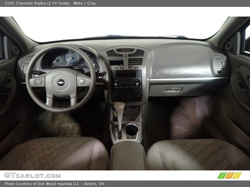 White / Gray 2005 Chevrolet Malibu LS V6 Sedan