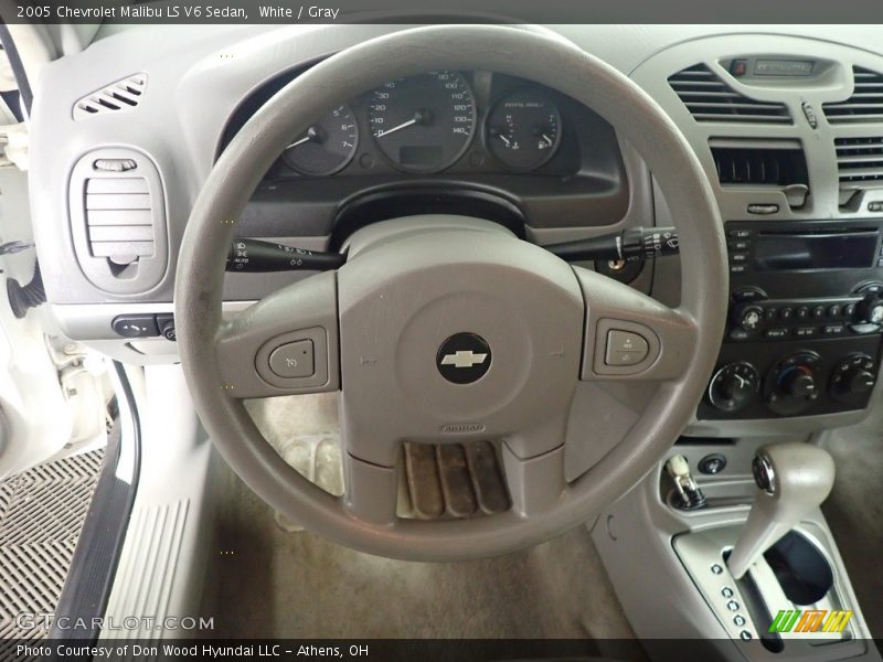 White / Gray 2005 Chevrolet Malibu LS V6 Sedan