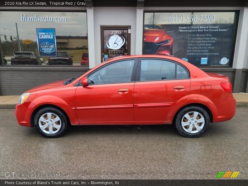 Tropical Red / Gray 2010 Kia Rio LX Sedan
