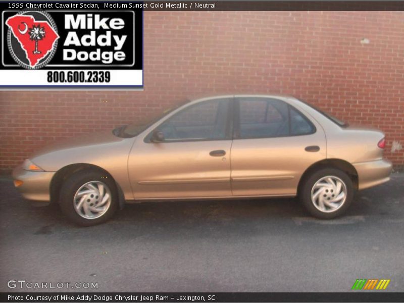 Medium Sunset Gold Metallic / Neutral 1999 Chevrolet Cavalier Sedan