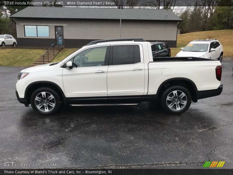 White Diamond Pearl / Beige 2018 Honda Ridgeline RTL-E AWD