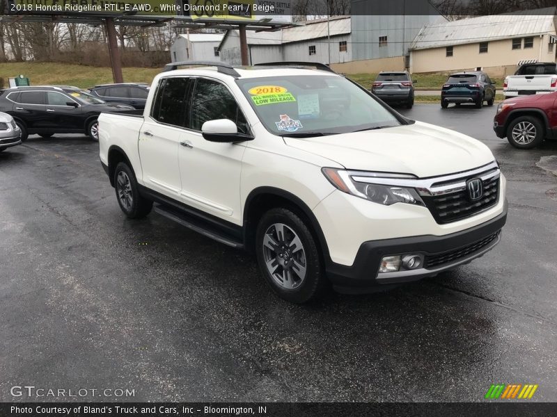 White Diamond Pearl / Beige 2018 Honda Ridgeline RTL-E AWD