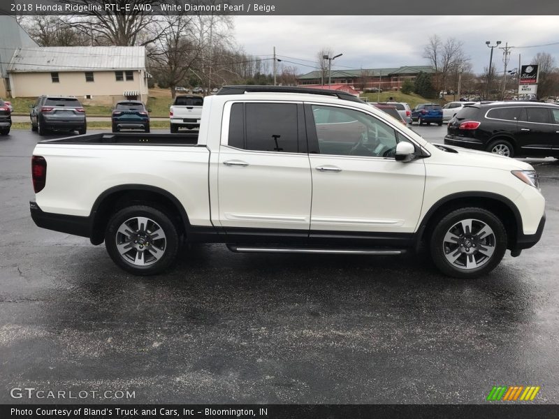 White Diamond Pearl / Beige 2018 Honda Ridgeline RTL-E AWD
