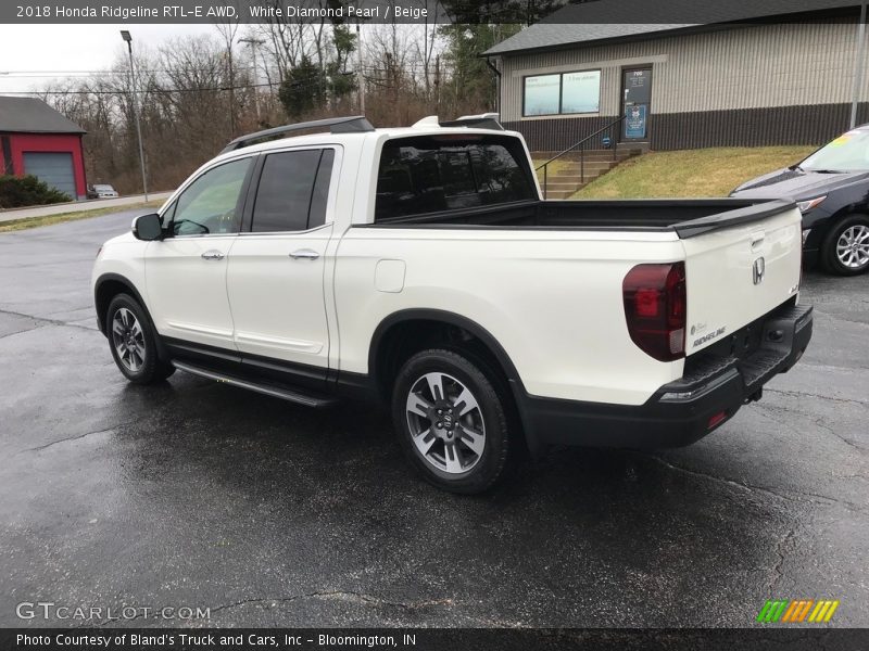 White Diamond Pearl / Beige 2018 Honda Ridgeline RTL-E AWD