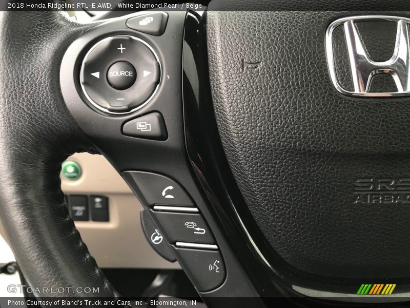 White Diamond Pearl / Beige 2018 Honda Ridgeline RTL-E AWD