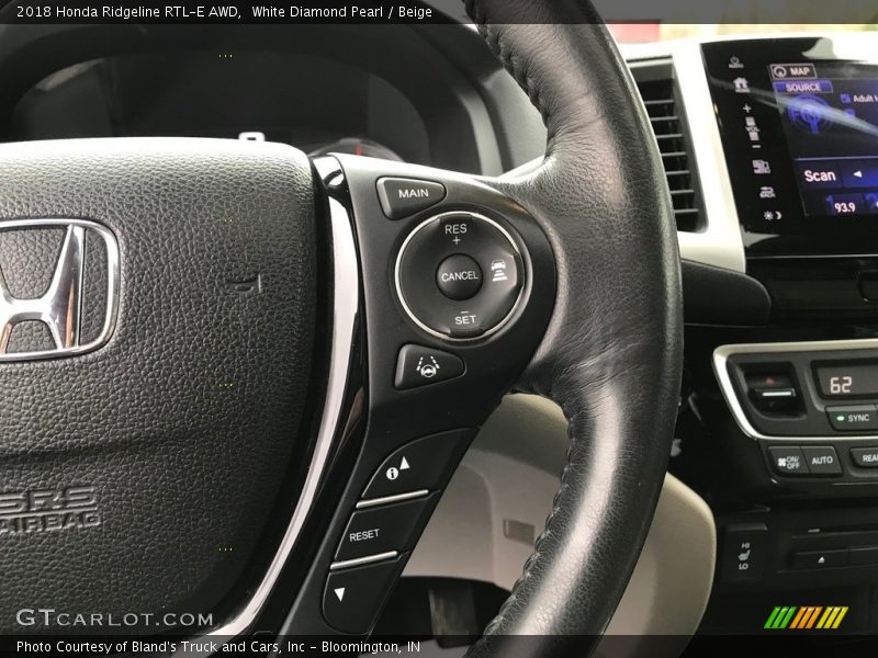 White Diamond Pearl / Beige 2018 Honda Ridgeline RTL-E AWD