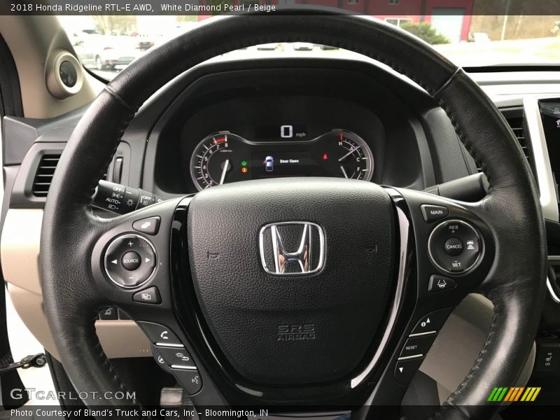 White Diamond Pearl / Beige 2018 Honda Ridgeline RTL-E AWD