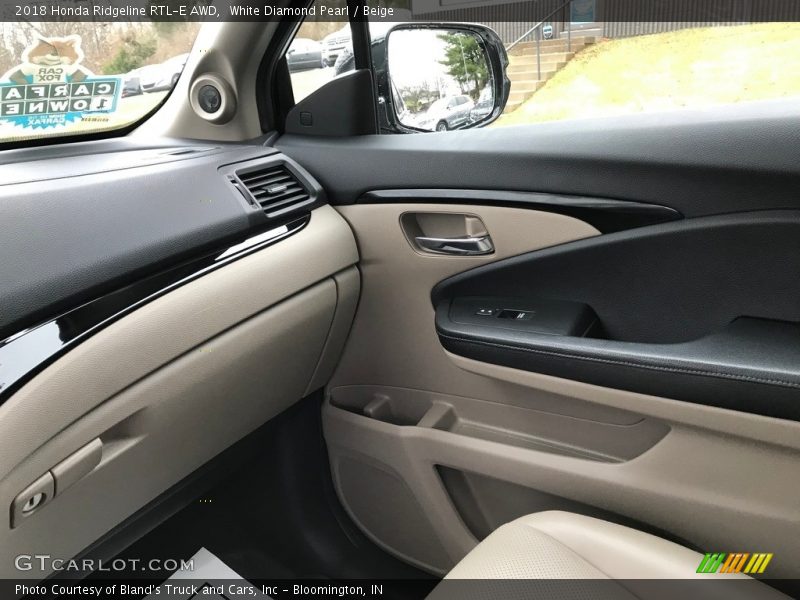 White Diamond Pearl / Beige 2018 Honda Ridgeline RTL-E AWD