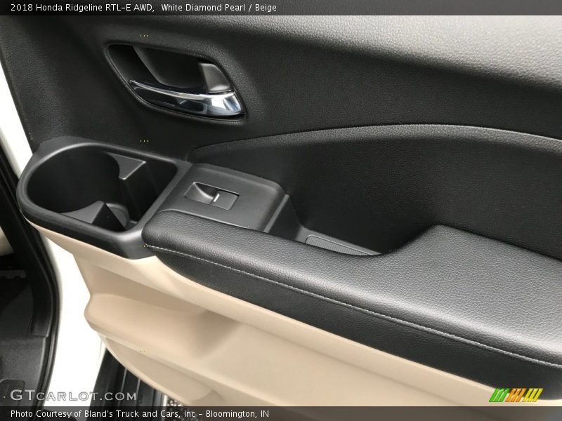 White Diamond Pearl / Beige 2018 Honda Ridgeline RTL-E AWD