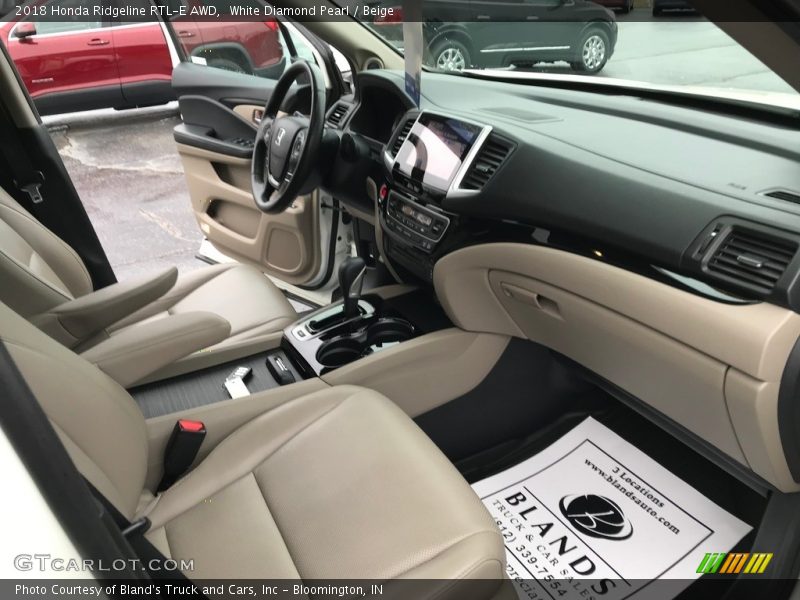 White Diamond Pearl / Beige 2018 Honda Ridgeline RTL-E AWD