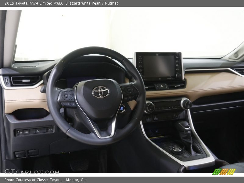 Blizzard White Pearl / Nutmeg 2019 Toyota RAV4 Limited AWD