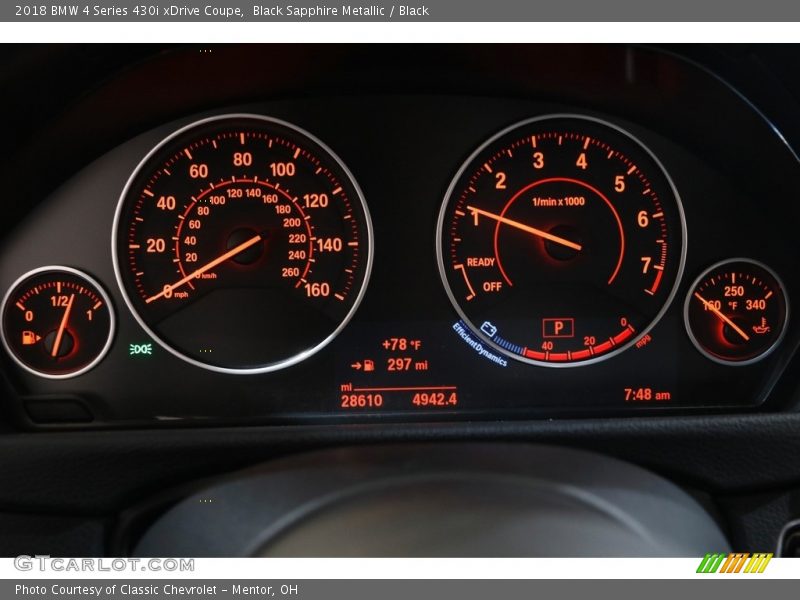 Black Sapphire Metallic / Black 2018 BMW 4 Series 430i xDrive Coupe